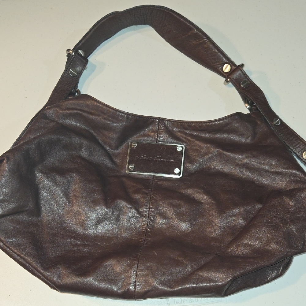 Kenneth Cole Reaction Dark Brown Hobo Bag